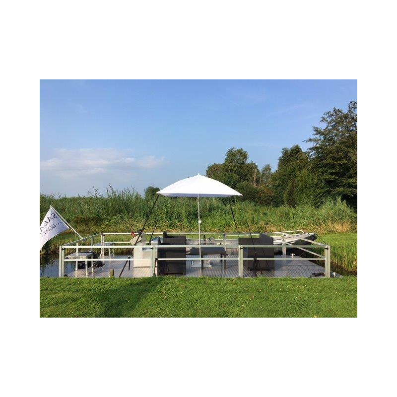 Parasol, hvid, uden tilt