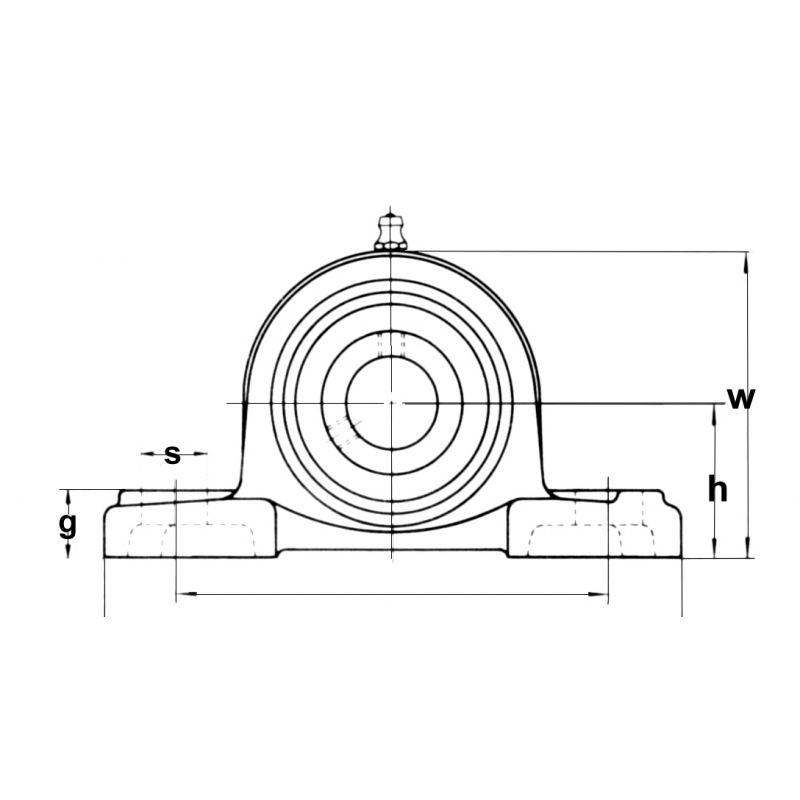 Support bearing, rf.s., 25 mm shaft