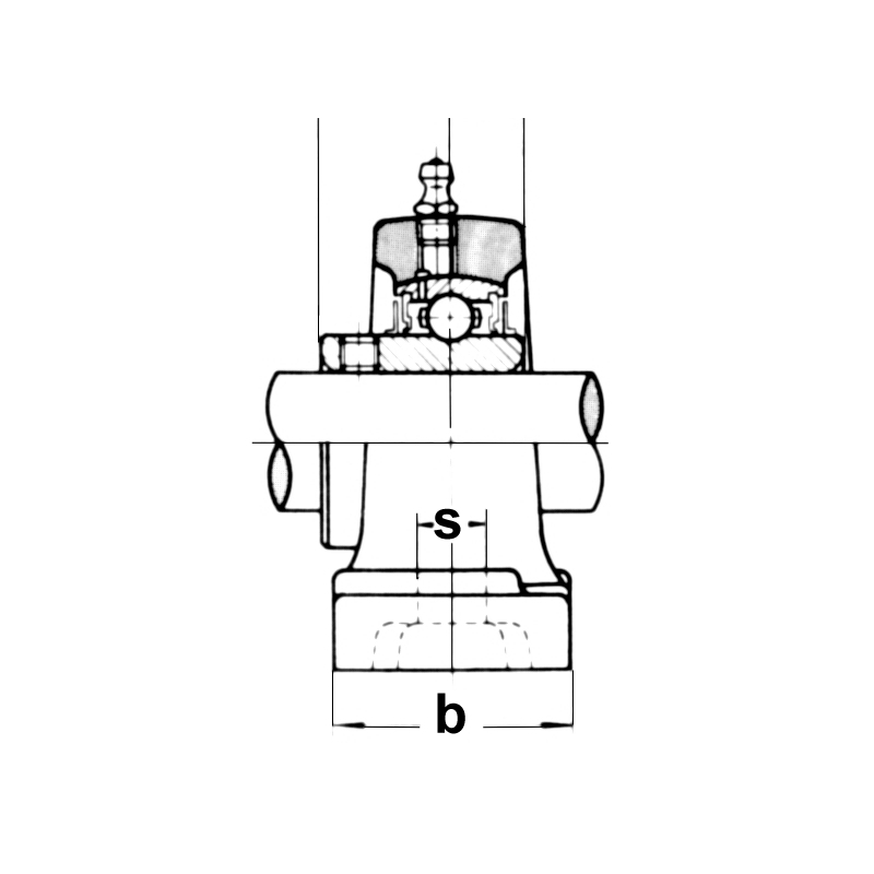Support bearing, rf.s., 25 mm shaft