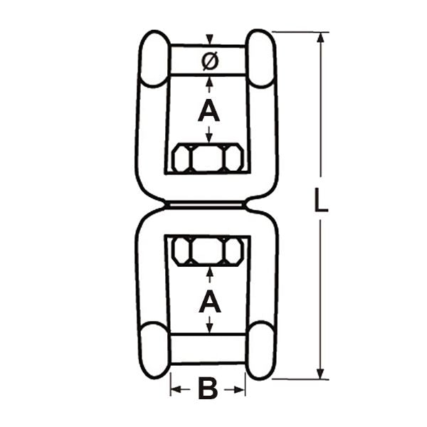 Svirvel rustfri gaffel/gaffel m/umbracobolt