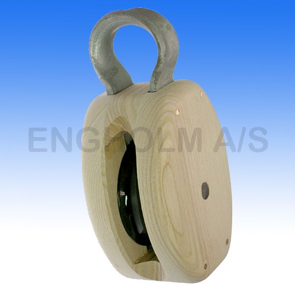 Træblok DK m/bjl. 1-sk. 100 mm 4"     For 12-14 mm tov    Brud 2500 kg