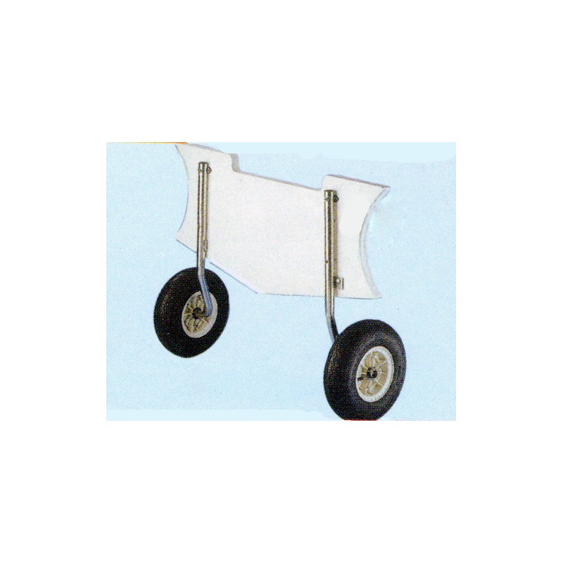 Transport wheel set for inflatable boat