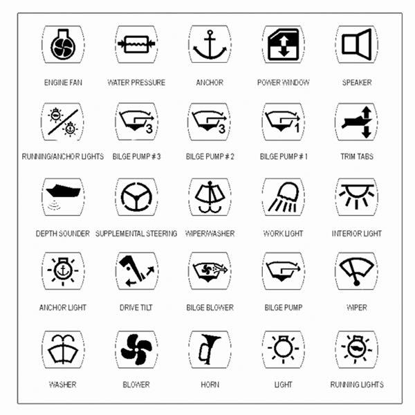 Symbolblatt, schwarz 25 Symbole