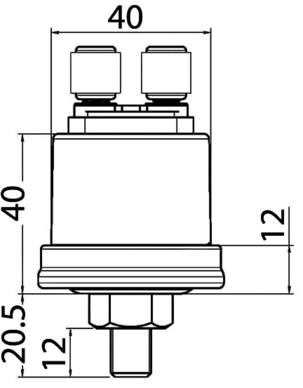 VDO oil pressure bulb 5 bar 1/8"-27 NPT insuleted poles