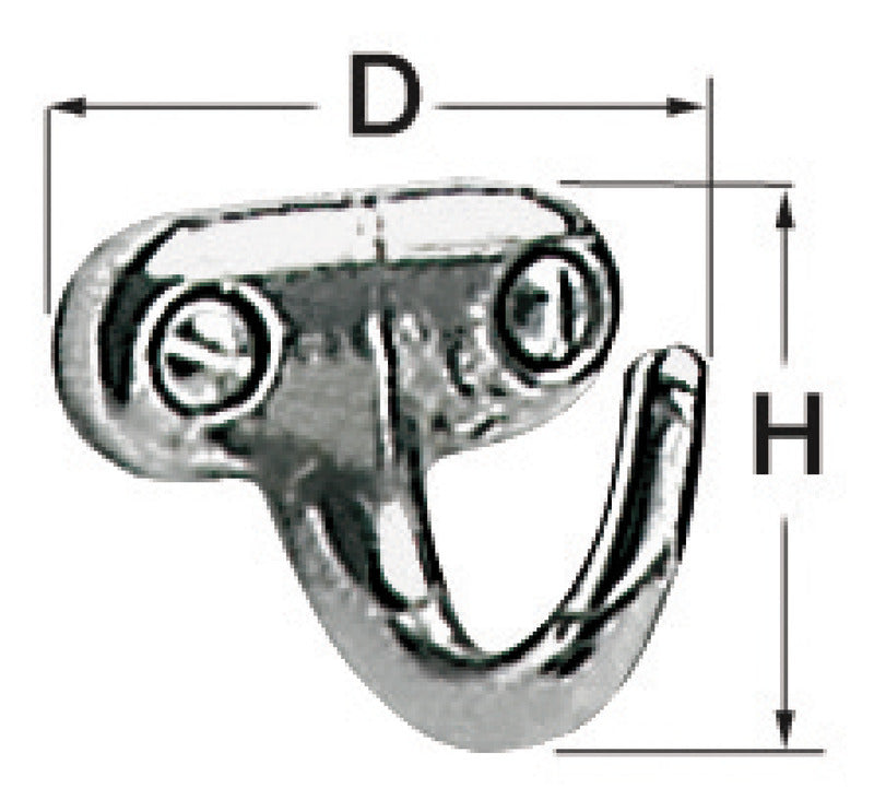 Polished SS hook 25x25 mm
