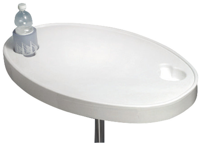 ABS oval table white 77x51 cm