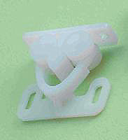 Låge-lås hvid plast 38mm