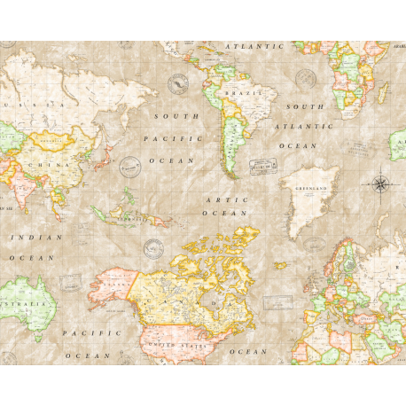 Wax tablecloth Textile tablecloth Map